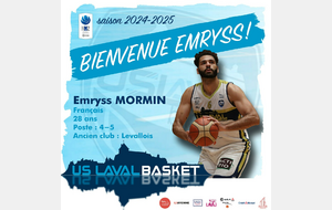 Emryss MORMIN est de retour à l'US Laval